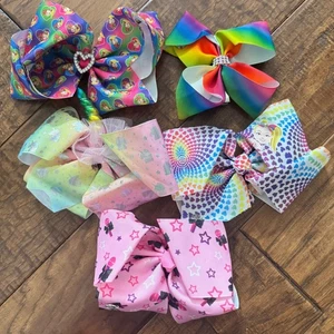 5*Jojo Siwa Inspired Hair Bows Unicorn Rainbow Star Princess Christmas gift old - Picture 1 of 2