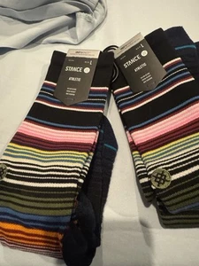Stance Adult Refresh Striped Cushion InfiKnit Performance Socks Sz L 9-13 - Picture 1 of 2