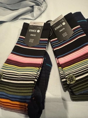 Calcetines Stance Adultos Refresh Cojín Rayas InfiKnit Performance Talla L 9-13 Foto 1 de 2
