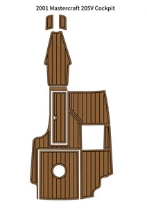 2001 Mastercraft 205V Cockpit Pad Boat EVA Foam Faux Teak Deck Floor Mat - Picture 1 of 22