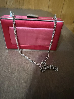 White House Black market red clutch Chain Strap WHBM read FLAW - Image 1 of 4