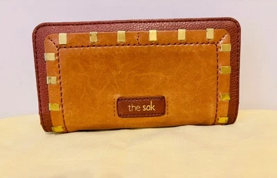 The Sak Women's Wallet Brown Leather Zip-Around Gold Accents Christmas Gifts - Image 1 of 4