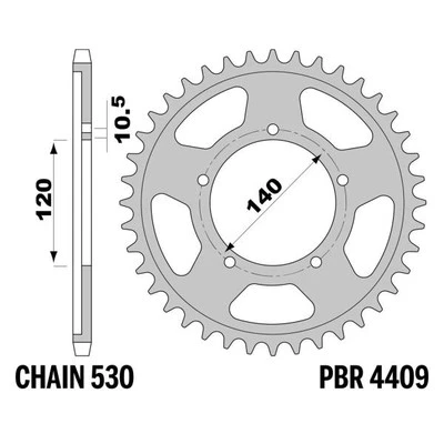 Corona PBR Z40 denti passo 530 in Acciaio Suzuki GSX1250FA 2010-2016 Foto 1 de 4