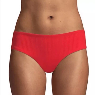 Parte inferior de bikini Mara Hoffman Nora Hipster M acanalada roja Foto 1 de 4