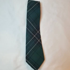 Lochcarron Woven In Scotland Tartan 100% Wool Tie Green Blue Plaid - Picture 1 of 4