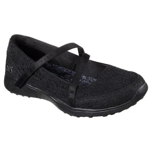 Women’s Skechers SN 23343 Natural Microburst Black Ballerina Shoe Size 10M NEW - Picture 1 of 8