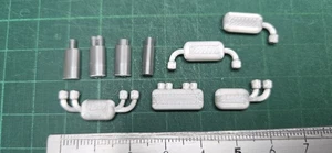 🔥Escape Hotwheel/Matchbox Custom, tubos de escape Tuning Set plata 1:64 nuevo - Imagen 1 de 17