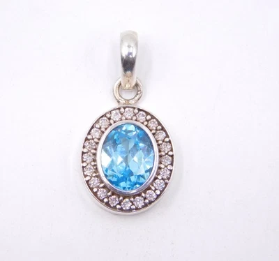 Creato IN Laboratorio Topazio Blu C.Z & C.Z Pietra Bicolore 925 Argento Sterling - Immagine 1 di 4