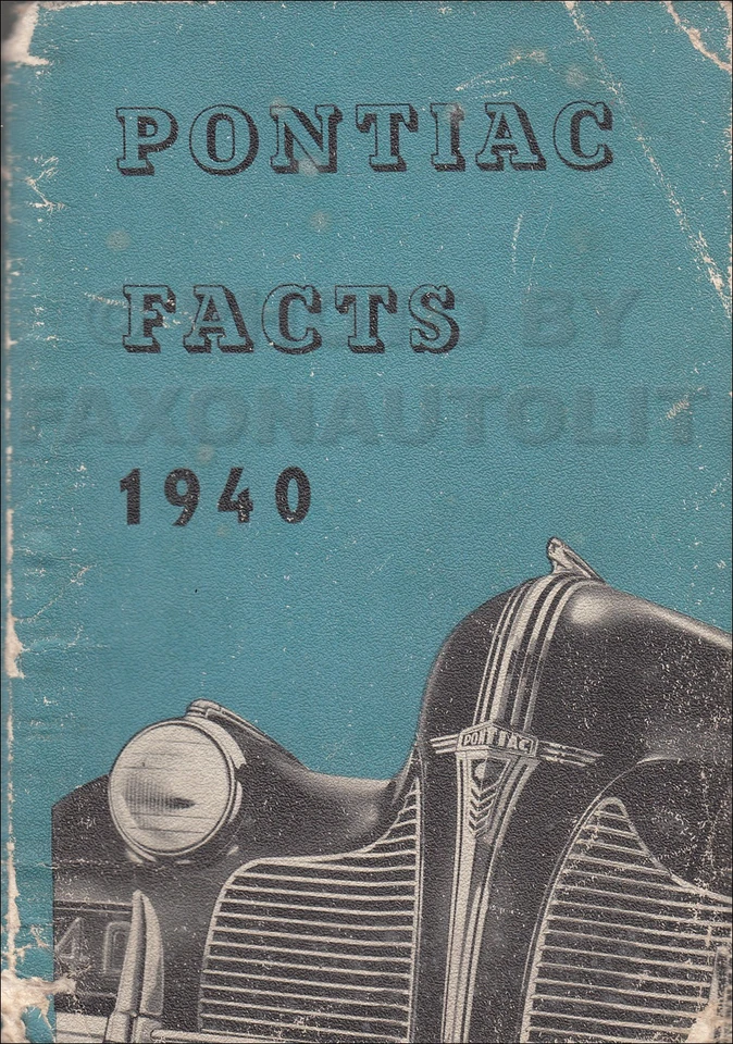 Pontiac Facts Book 1940 opciones de datos canadienses características especificaciones accesorios Foto 1 de 2