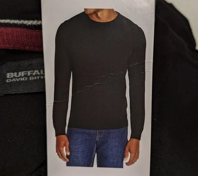 Nuevo con etiquetas Suéter Pullover Buffalo David Bitton Cuello Redondo Para Hombres L Manga Larga Suave 2400 Foto 1 de 4