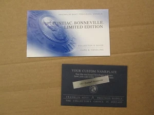 Franklin Mint Paperwork 1957 Pontiac Bonneville LE - Picture 1 of 3