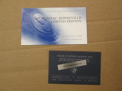 Franklin Mint Paperwork 1957 Pontiac Bonneville LE - Image 1 of 3