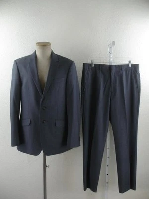 Men's 40R Kenneth Cole Reaction Gray Pinstripe 2-Pc Suit Pants 34 X 31 2-Button - Image 1 of 4