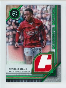 2023-24 Sergino Dest Topps Museum Emerald PSV Match-Worn Jersey Patch Card 1/1 - Picture 1 of 3