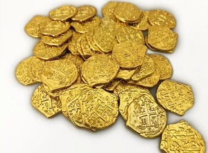 Seven Seas Piraten Münzen - Gold Doubloons - Metall - 200 Stück - Bild 1 von 3