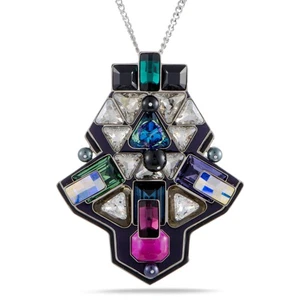 Collana catena lunga con ciondolo cristallo geometrico multicolore Swarovski Buzz 5070638 - Foto 1 di 5