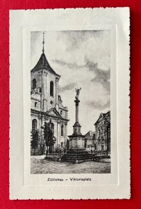AK ZÜLLICHAU 1929 Viktoriaplatz mit Kirche ( 161059 - Bild 1 von 2