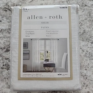 Allen and Roth White Grommet Top Window Panel Curtain 52x84" NEW - Picture 1 of 7