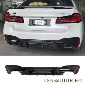 Heckdiffusor Auspuffblende für BMW 5er G30 G31 SPORTS OPTIK GLANZ SCHWARZ - Picture 1 of 6