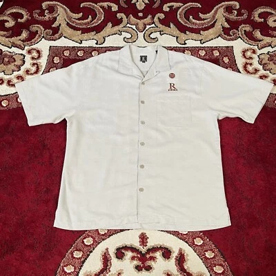 Vintage Bacardi Silver RAZ Logo Camp Hawaiian Button Up Shirt Size XL Liquor - Image 1 of 4