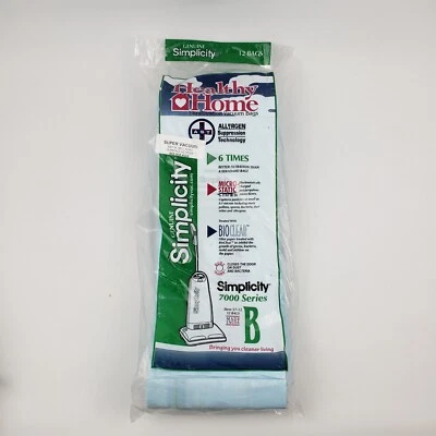 Simplicity Type "B" 7000 Series Vacuum Bags by Healthy Home 12 Bags S7-12 - Image 1 of 4