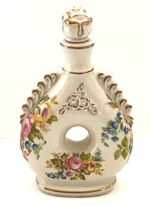 Jarra floral decorativa de porcelana fina con tapa marcada en la parte inferior - Imagen 1 de 10