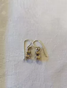 Silver 925 Moonstone Dangle Drop Earrings - Picture 1 of 7