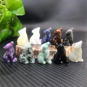 10 Stck. Großhandel Gemischt Natürlicher Wolf Quarz Kristall Geschnitzter Schädel Figuren 1,2 Zoll - Bild 1 von 12