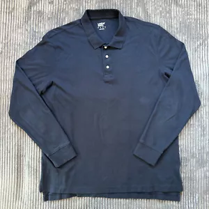 Lands End Poloshirt Herren Large Blau Langarm Golf Freizeit Supima Baumwolle Einfarbig - Bild 1 von 8