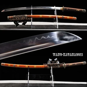 Tachi T10 Steel Katana Battle Ready Sharp Japanese Samurai Sword Real Hamon - Picture 1 of 11