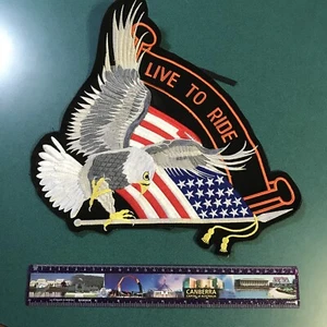 BIKER VINTAGE ~ LIVE TO RIDE ~ USA Eagle LGE PATCH - ORIGINAL / On Sale 4 Nan - Picture 1 of 12