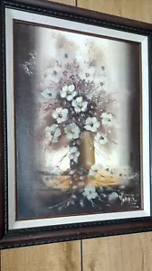 Rodolfo Monier signed original floral oil painting - Picture 1 of 2