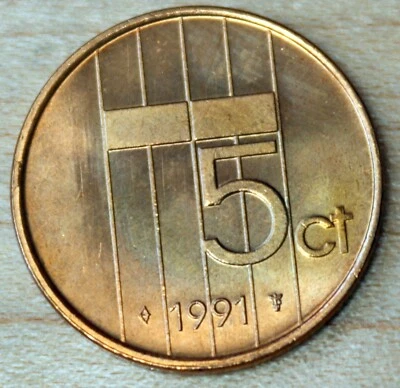 1991 Netherlands 5 Cents - Image 1 of 2