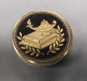 lot of 21 lamp of knowledge teacher metal insert black gold trophy parts 2" dia - Picture 1 of 1