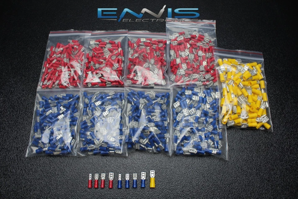 900 PK 10-22 GAUGE VINYL QUICK DISCONNECT FEMALE 100 PCS EA .110 .187 .205 .250 - Image 1 of 3