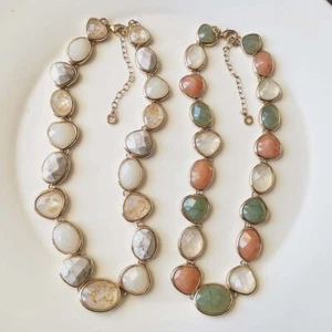 16" Anne Klein Resin Collar Necklace Gift Fashion Women Jewelry 2Colors Chosen - Picture 1 of 7