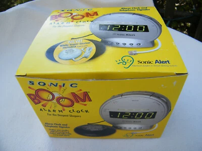 Reloj despertador Sonic Boom extra fuerte SBT425ss con agitador de cama vibrante/señal de teléfono Foto 1 de 4