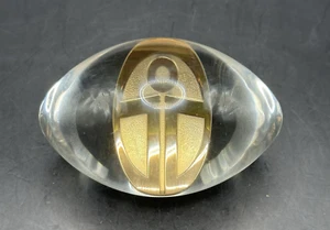 Vintage extrem selten klar Plexiglas Fußball geformtes stilisiertes Symbol eingebettet in - Bild 1 von 5