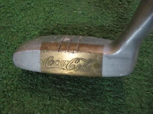 VINTAGE WOOD SHAFT OTEY CRISMAN MODEL 18HBW MALLET PUTTER, COCA-COLA LOGO - Picture 1 of 18