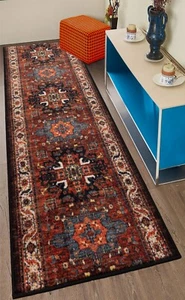 Custom Mahal Red Design High Quality Cotton Medium Pile Runner 25in / 36in Width - Picture 1 of 5