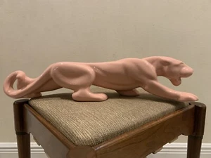 Royal Haeger 23" Prowling Pink Peach Panther Katze Keramik Vintage Selten - Bild 1 von 18