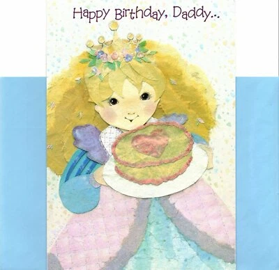 Happy Birthday Daddy From Your Little Blond Princess Heart Cake Hallmark Card - Image 1 of 3