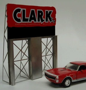 CLARK BAR SUPER ANIMATED ROADSIDE SIGN O-SCALE -LIGHTS, BLINKS,MORE-BUY IT NOW! - Picture 1 of 1