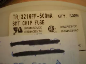 500 mA SMT chip fuse 3216FF-500mA made by Bussman Pack of 10 Z567 - Picture 1 of 1