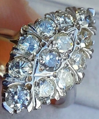 Navette Platinum 1.30Ct Diamond Marquise Cluster French Engagement Ring J/K - Image 1 of 4