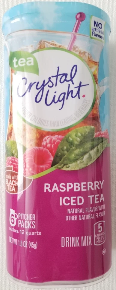 NEW CRYSTAL LIGHT RASPBERRY ICED TEA DRINK MIX 12 QUARTS - Image 1 of 1