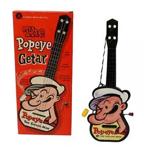 Popeye The Sailor Man Getar (Guitar) Music Box Toy Mattel 1958 Vintage Art Xmas - Picture 1 of 12