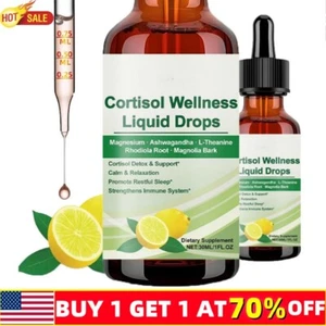 Gotas líquidas suplemento de cortisol, desintoxicación de cortisol 17 en 1 con glicinato de magnesio - Imagen 1 de 17