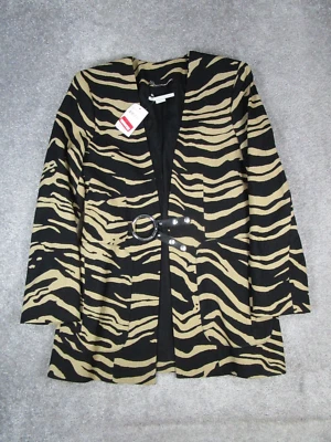 Stella McCartney Jacket Womens 8 Black Brown Wool Cotton New - Image 1 of 4