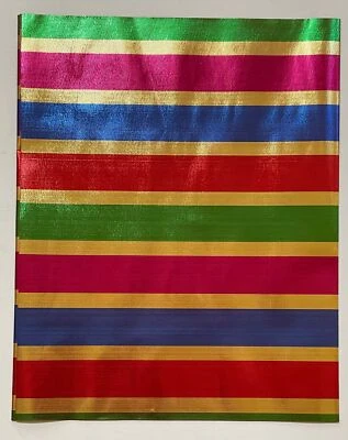 African Damask/ Metallic Jacquard/ Headtie, Gele Fabric - ‘Rainbow Mega’, ~2 yds - Image 1 of 2